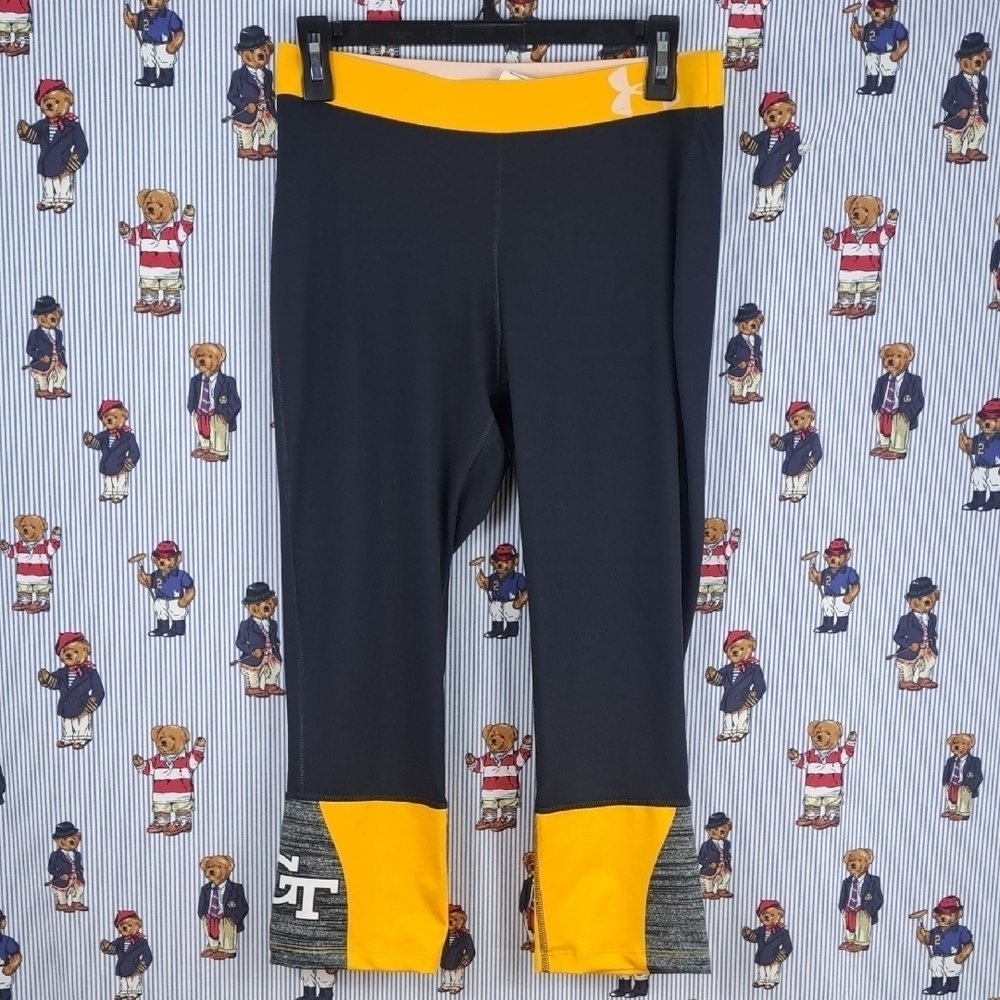 Women's Under Armour Georgia Tech compression heat gear LG athletic blue pants